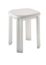 Sgabello da Bagno Doccia Vasca con 4 Gambe in Polipropilene Bianco per Accessori