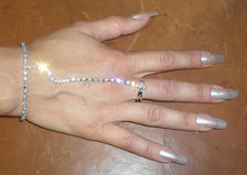 baciamano  gioiello STRASS pp 29  BAGNO argento BACIA MANO BRACCIALE ANELLO