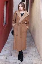 Cappotto lungo con cintura e