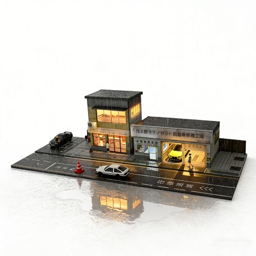 Diorama modellino garage - 1:64,