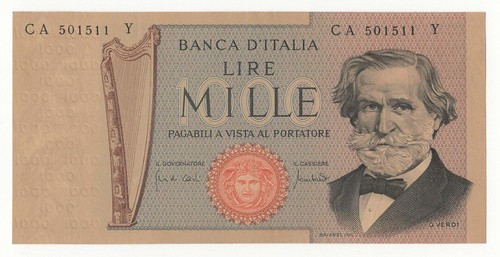 1000 lire giuseppe verdi - lire, ii°