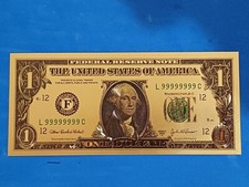 Lotto A046 – Banconota 1 Dollaro laminata oro - Usa – come da foto