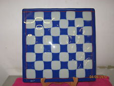 SCACCHIERA VETRO FUSO BLU E