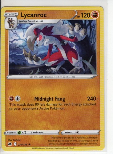 Set lycanroc crown zenith - crown, rara