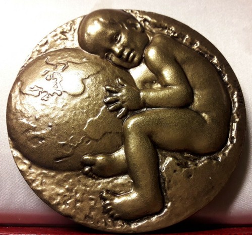 Medaille bronze 81mm bébé - bronze,