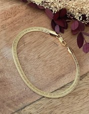 Braccialetto Morbido a Maglie Inglese Lungo 21CM Placcato Oro 750/1000 Marchio