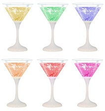 Techly Confezione da 6 Bicchieri da Cocktail con 6 Colorazioni LED