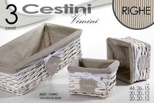SET 3 CESTE  IN VIMINI  RIGHE