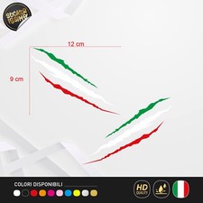 Adesivi Tricolore Graffio Italia - Sticker Artiglio per Moto e Casco 2 pz
