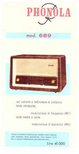 Y506 phonola radio - radio, mod.689