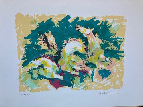 Litografia cavalli al - "cavalli,