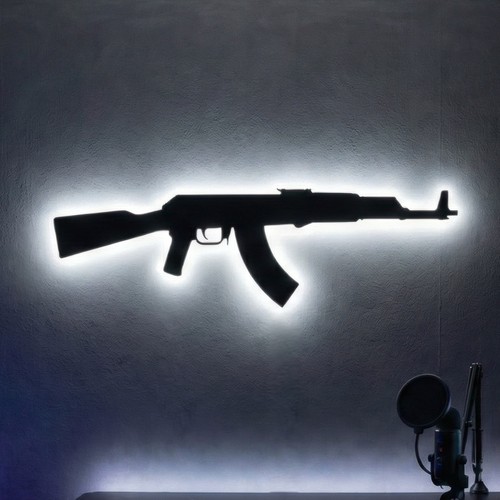 Ak47 led insegna neon legno - insegna,