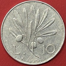 Moneta 10 Lire 1950 Olivo e