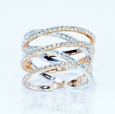 Anello Fascia Bicolore Zirconi