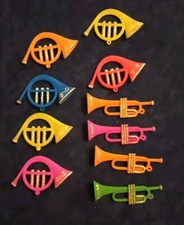 Rarissimi Ornamenti Natale Colorati Decorazioni Natalizie Albero Trombe Vintage