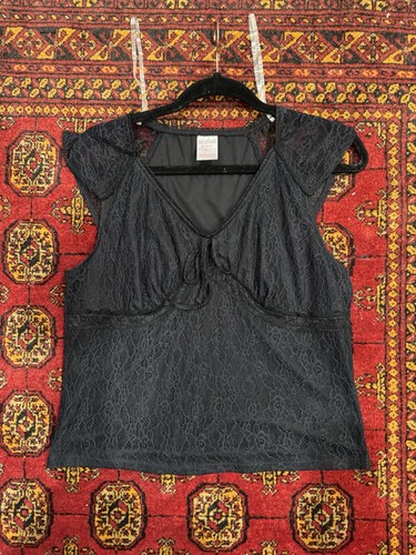 Top blusa fata - nero, pizzo