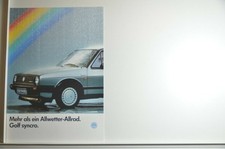 bellissima depliant vw volkswagen golf 2 syncro marzo 1986