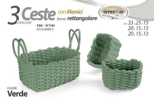 Ceste portaoggetti verde - 3,