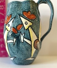 Brocca gallo vintage Cardel Pottery Italy smalto lava firmata e numerata 8,25"
