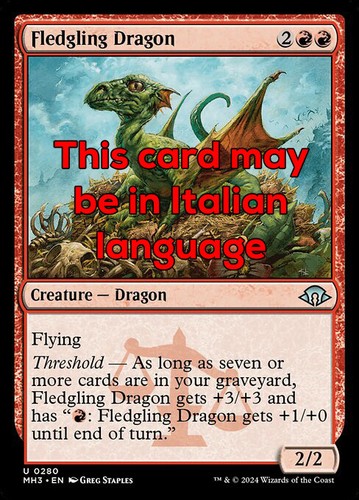 Mtg fledgling dragon exc - 4x,