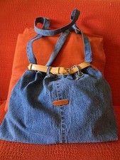 Borsa artigianale in jeans riciclato con tracolla | Stile casual minimal | Unico