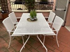 set tavolo e sedie da giardino bianco marca Athena Emu 90x180