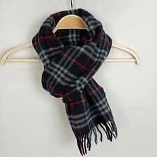 Sciarpa Burberry pura lana colore blu con frangia vintage 168x30