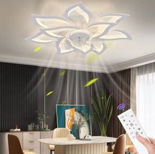 Lampadario Ventilatore led fiore dimmerabile App moderno plafoniera A soffitto 