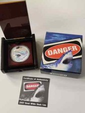 Tuvalu 1$ 2007 - Deadly and Dangerous Great White Shark Silver 999