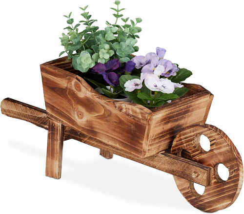 Carriola porta fiori - fiori,, legno
