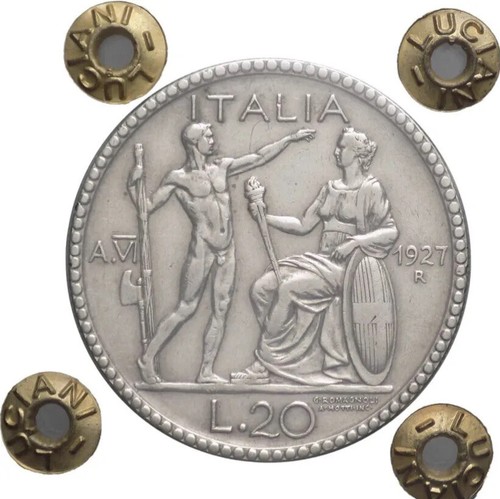 Moneta argento lire littore - moneta, 20