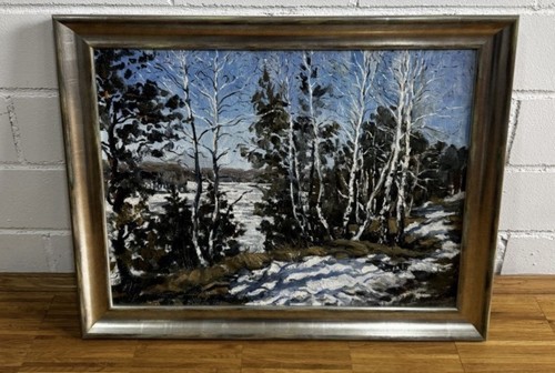 Quadro olio tela inverno - quadro,