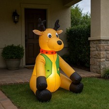 Gonfiabile Renna Natale 120cm con LED Esterno e Interno Natalizio Impermeabile