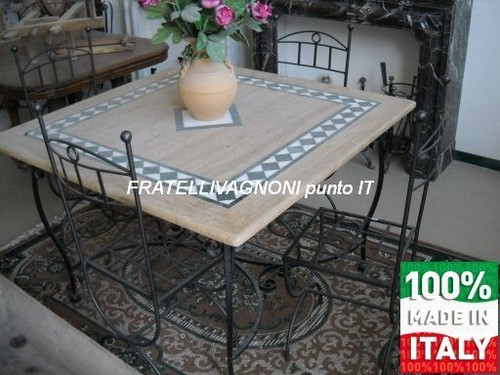 Tavolo marmo con intarsi - , e