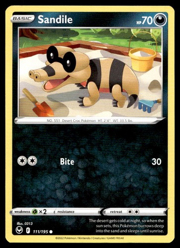 Carta pokemon sandile - carta,
