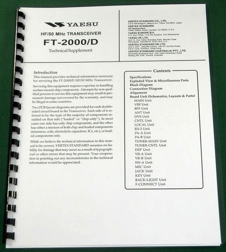 Yaesu 2000 supplemento - ft-2000/d,