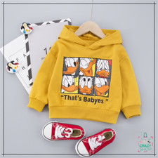 FELPA PAPERINO GARZATA  Abbigliamento per bambini kids INVERNO UNISEX GIALLA  