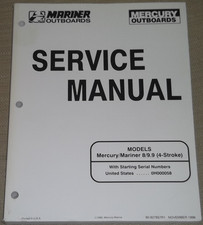 1996 Mercury Mariner 8HP 9.9HP 4 Tempi Motore Servizio Manuale 90-827857R1