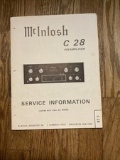 McIntosh C28 informazioni di servizio e bollettino preamplificatore (avvio SN con 91X50) OEM