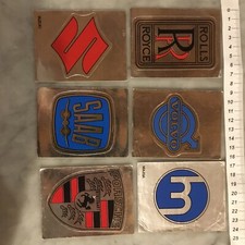 LOTTO DI 6 STICKER PANINI ANNI 80’ SPORT MOTO-AUTO ROLLS-SAAB-PORSCHE ECC