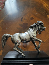 STATUA STATUETTA MAGRINO SOPRAMMOBILE CAVALLO RAMPANTE ARGENTO 925