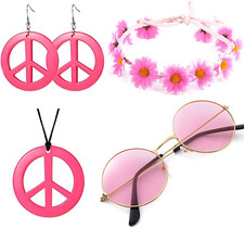 Hippie costume set retrò - hippie, set,5