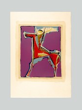 Marino MARINI - "Arciere viola", 1977 - Litografia 76 x 54 cm / Pubbl.