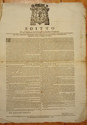 Editto 1672 gio - 1672, gio.