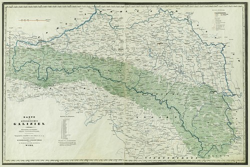 1864 topo mappa della - 1864, galizia