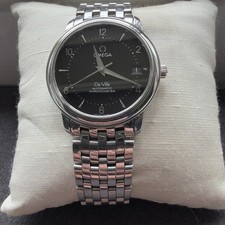 Orologio automatico Omega De Ville Prestige data quadrante nero. 