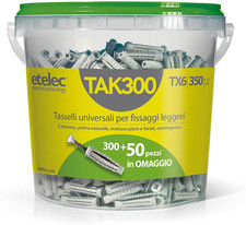 Secchiello Box 350 Tasselli Universali TX6 Nylon 6X30 Mm Vite 4,5X40 Mm 300 + 50