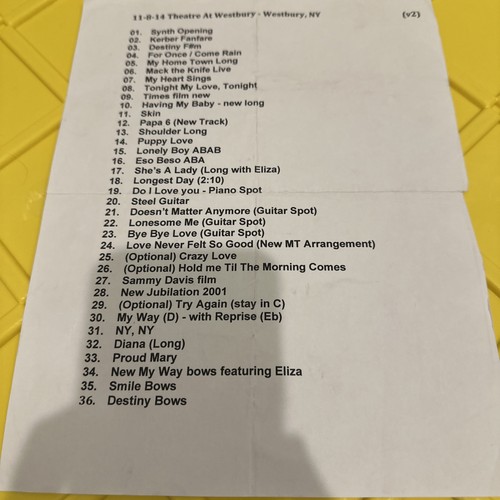Paul anka setlist - di, ny