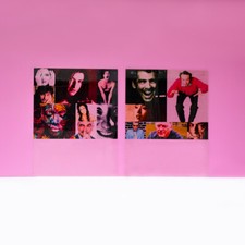 COPPIA DI PANNELLI STAMPATI ATTORI E CANTANTI IN PLEXIGLASS