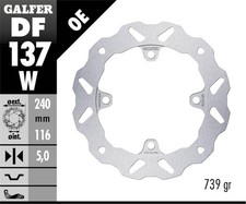 Galfer Disco Freno Posteriore Wave Fixed 220X5m Honda Cbr 600 Rr C-Abs 2009>2012